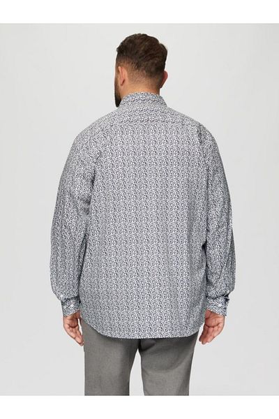s.Oliver Mărimi mari, Cămașă bărbătească mărimi mari, mânecă lungă cu imprimeu floral, croială slim fit
