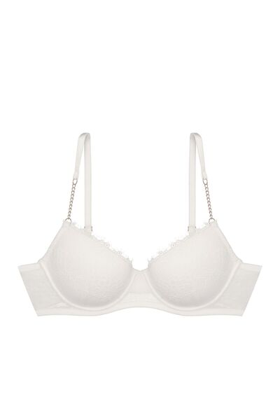 ESOTIQ Sutien push-up cu armătură și dantelă florală, confort și eleganță, Es...