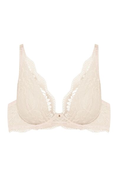 ESOTIQ Sutien moale, fără burete, cu armatură, cu pandantiv din dantelă flora...