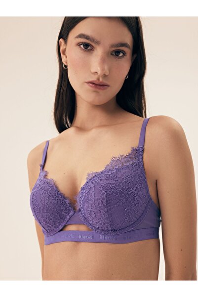 ESOTIQ Sutien push-up BLOOVII cu armătură, dantelă și bandă elastică lată cu logo | Ocrissa Modern Sexy