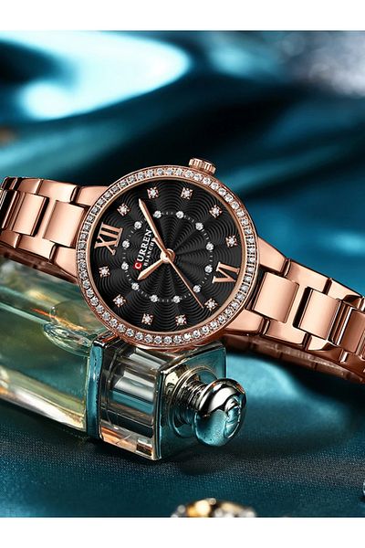 Curren 9085 Original Brand Stainless Steel Band, Quartz Wrist Watch for Women (with free Box)