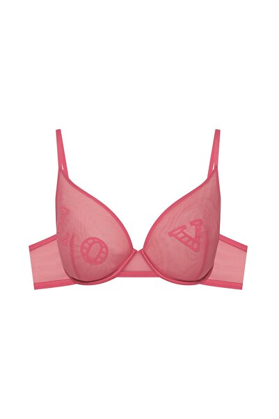 ESOTIQ Sutien moale fără burete, cu armătură, brodat, LOV, lenjerie sexy din ...