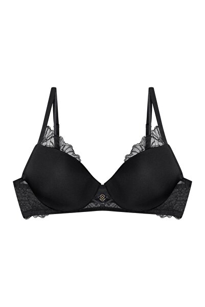 ESOTIQ Sutien push-up cu armătură, detalii florale fine din dantelă, ornament...