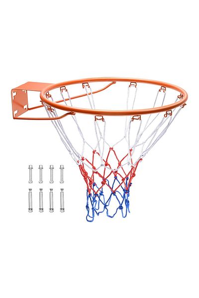 VEVOR Heavy Duty Q235 Basketball Flex Rim Goal Replacement with Net, Standard 45 cm