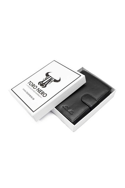 Toro Nero Men's Wallet Made Of Genuine Black Leather Executive Pro, Rfid Protection