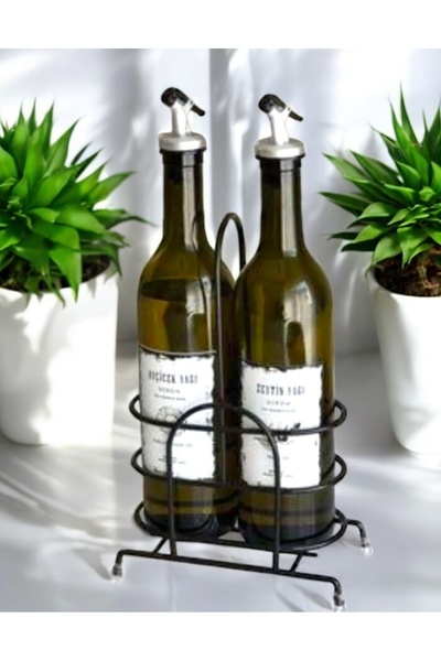 Trend Home Life 750 ml Glass Green Olive Oil Sunflower Oil Bottle Oil Pot Oil...