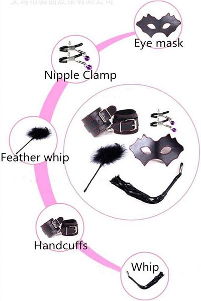 WildFashion Set Fetish/bdsm Din 5 Piese - Piele Ecologica, Negru, Toy97-1