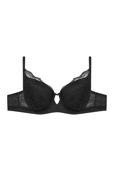 ESOTIQ Sutien ușor căptușit cu armătură, dantelă florală decorativă, decupaj frontal și bandă interioară lată | Talisman