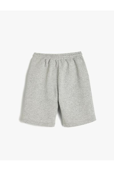 Koton Gray Boy's Shorts with Elastic Waist and Tie Detail 5Skb40022Tk