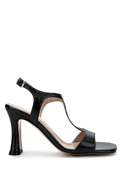 Tamer Tanca Women's Genuine Leather Black Patent Leather High Heels