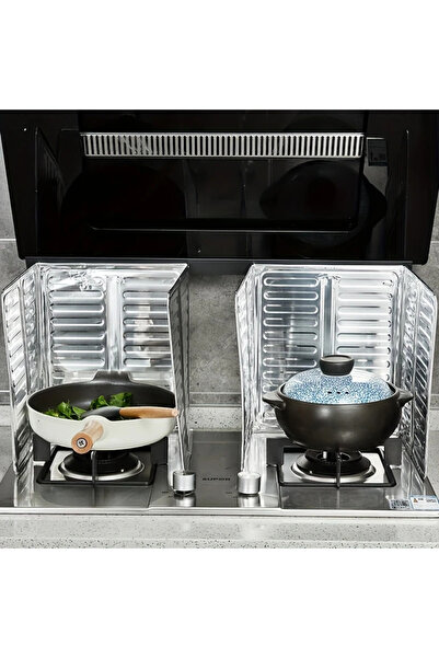 Askımo 1 Adet Yağ Sıçratmaz FOLYO Ocak Arkası Koruyucu Panel 32,5×84cm Alümin...