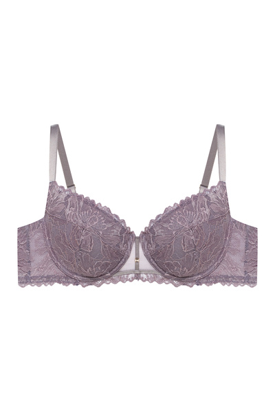 ESOTIQ Sutien ușor căptușit cu dantelă florală și pandantiv auriu | Confort și susținere ridicate | Idylla