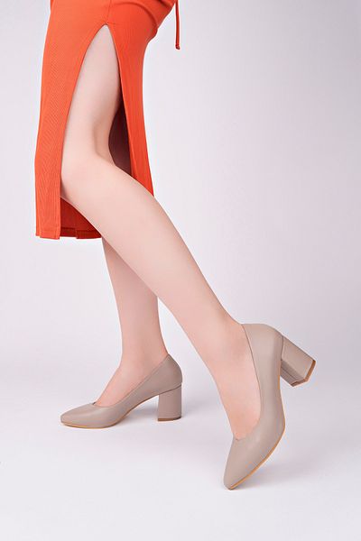Deripabuc Mink Genuine Leather Women's Heeled Shoes - Shn-1930