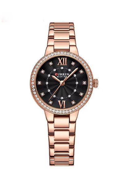 Curren 9085 Original Brand Stainless Steel Band, Quartz Wrist Watch for Women (with free Box)