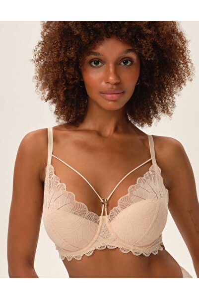 ESOTIQ Sutien ușor căptușit, cu armătură, întărit cu dantelă botanică și part...