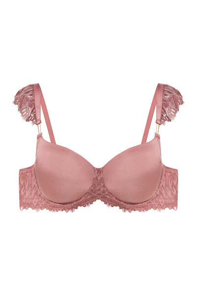 ESOTIQ Sutien ușor căptușit cu armătură, bretele decorative detașabile, cupe fine și dantelă angelică | Ofiel