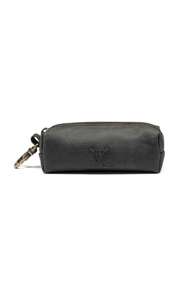 Toro Nero Men's Key Ring Made Of Black Genuine Leather Crayzi