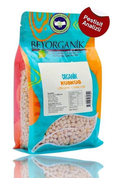 BEYORGANİK Organik Kuskus 500gr (PESTİSİT VE AFLATOKSİN ANALİZLİ)