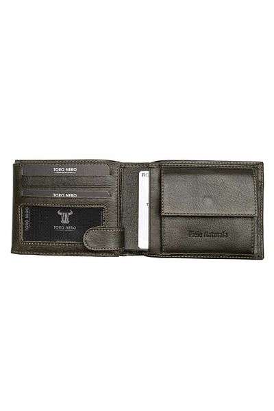 Toro Nero Men's Wallet Made Of Green Genuine Leather Muselles Eyelet