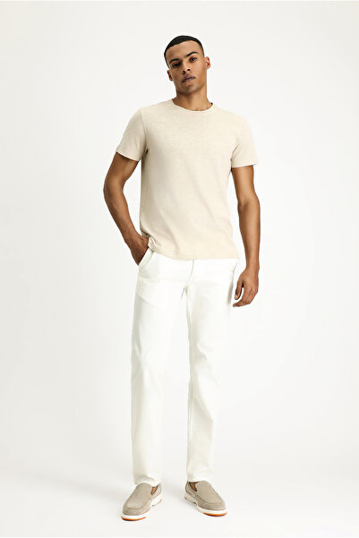 Kiğılı Μπλουζάκι από λινό με λεπτή εφαρμογή με λαιμόκοψη