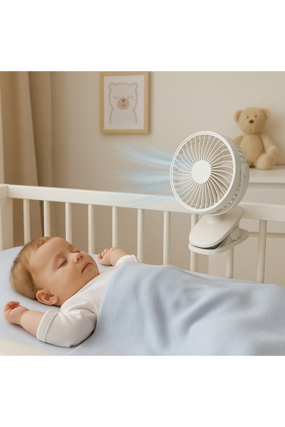 SMAYLİNG Şarj Edilebilir Mandallı Mini Vantilatör – 3 Kademeli Sessiz Masa Fanı