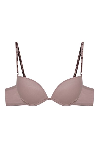 ESOTIQ Sutien push-up BLOOVII, cupe fine, decolteu adânc, bretele, cu logo, cool și confortabil | Oui