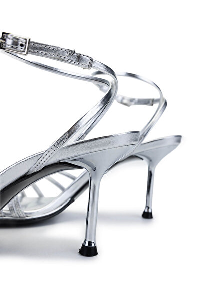 Tamer Tanca Women's Genuine Leather Lame Heeled Shoes