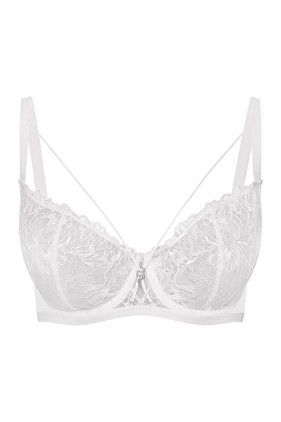 ESOTIQ Sutien moale cu armatură, fără căptușeală, cu dantelă și bretele decorative în față, cu pandantiv tip șarpe, sexy și elegant | Boa