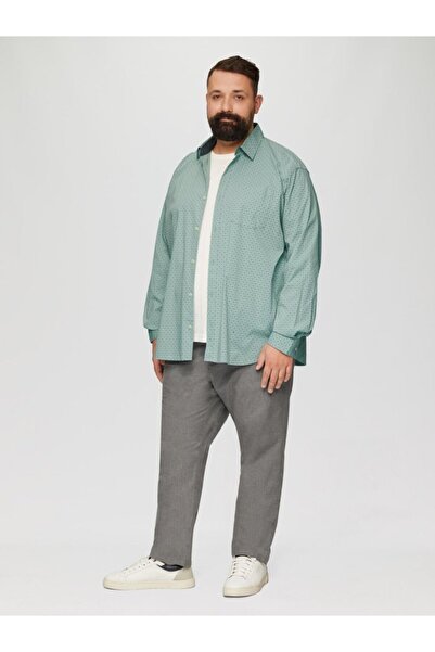 s.Oliver Big Sizes, Men's big sizes shirt, long sleeve with floral print, Slim Fit