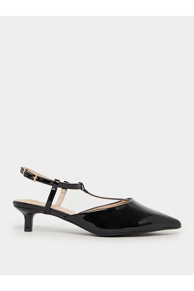 Styli Ankle Strap Pointed Toe Kitten Heel Shoes