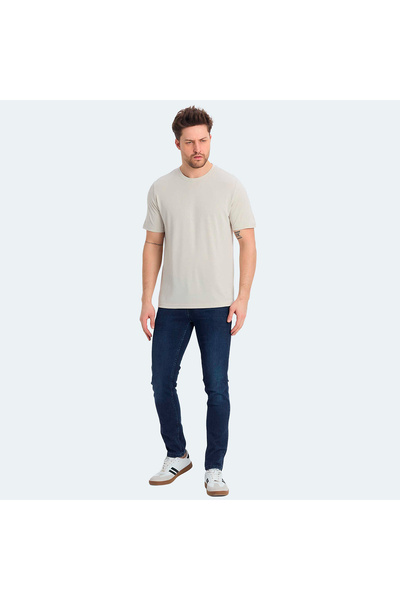 lumberjack Ανδρικό μπεζ μπλουζάκι Modal SB203 με στρογγυλή λαιμόκοψη