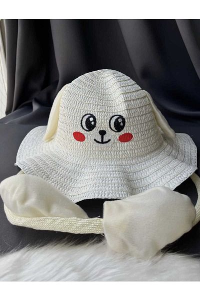 Monkabox Ki̇tti̇ Child Plays Straw Fedora Hat with Ears