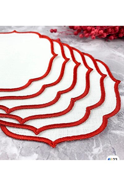 İNCİ ÇEYİZ 6 Pieces of Linen Fabric Suitable for Embroidering Single Wrap Embroidered Coffee Side Cocktail Napkins & Coasters.