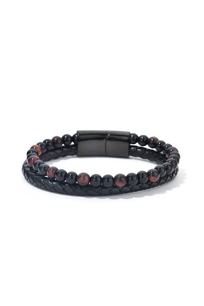 Toro Nero Brățară bărbătească din piele naturală maro închis Cleo