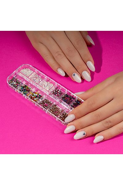LUXORISE Strasuri pentru unghii, cristale de petrecere, 12 modele