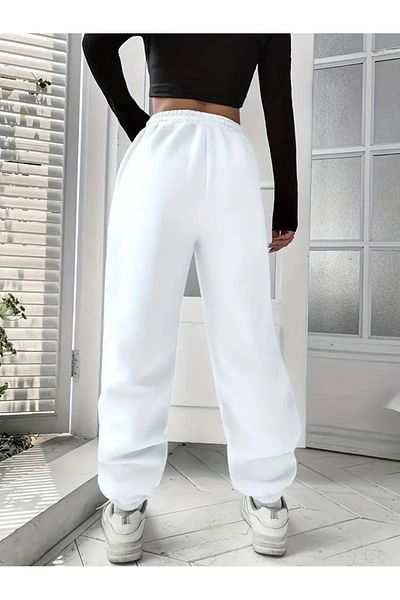 Touz Moda Λευκό φούτερ Unisex με στάμπα με κορδέλα