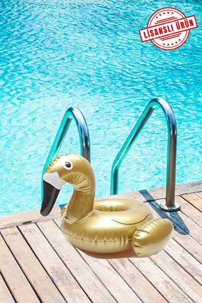 craftivio Gold Flamingo Figürlü Şişme Bardak Tutucu Havuz Partisi Şişme Barda...