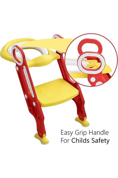 Yelajoy Kid Potty Training Toilet Seat,with Step Stool Ladder and Soft Padded,Safe Handles and Non-Slip Step