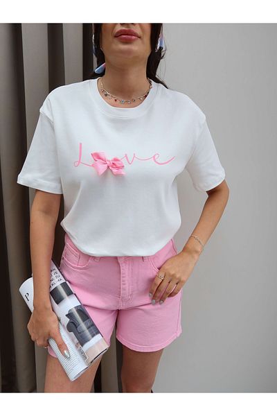 ESRAHELVACI Tricou Love cu panglică