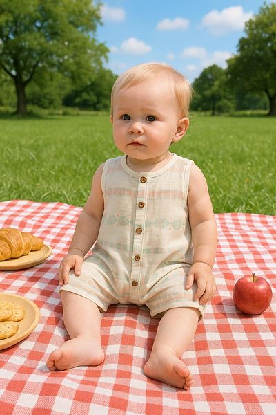 Esterella Baby Girl / Muslin Jumpsuit / sleeveless Jumpsuit / 100% Cotton Muslin Jumpsuit