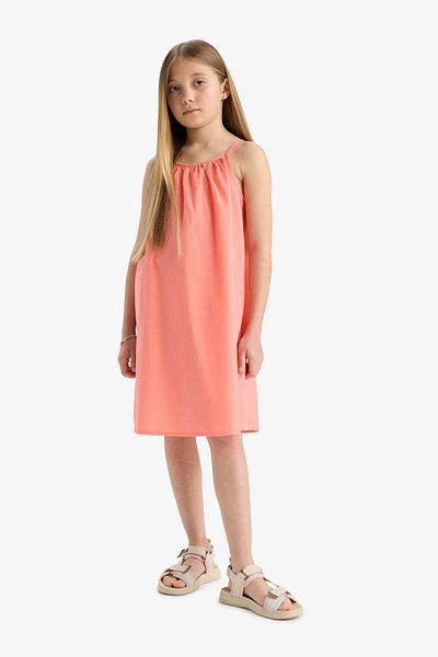 DeFacto Girls A-Line Cotton Strap Dress E5808A825Hs