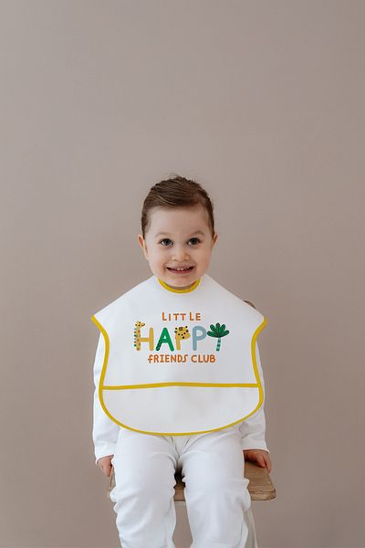 Messido Half Sleeve Bib |   Easy to Clean |   Liquid Proof Baby Feeding Bib |   Little Happy