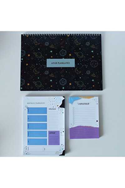 KAĞIT KAYIK Uzak Planlayıcı Seti Aylık/haftalık/notluk Spiralli 3lü Planlayıc...