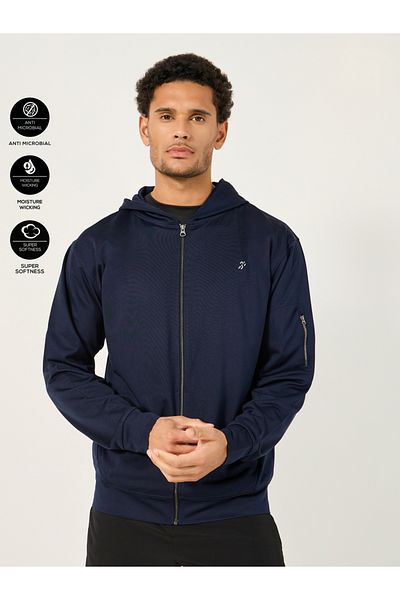 Styli Hooded Training Jacket with Sleeve Zipper Detail