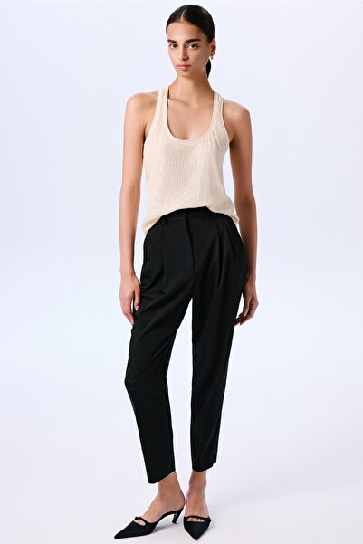 rue Stylish Sequined Strappy Ecru Tank Top