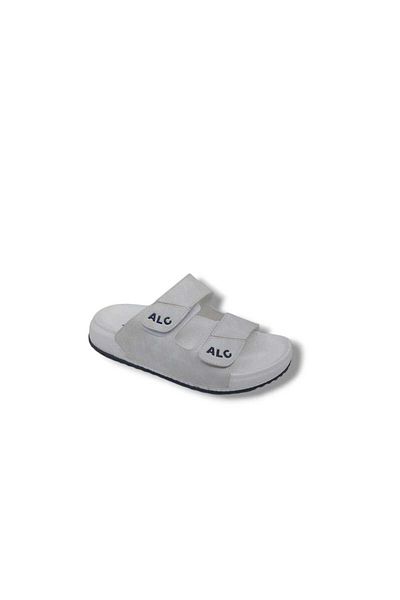 Zerhan Alc 511101 Men's Off-White Velcro Foam Sole Slippers
