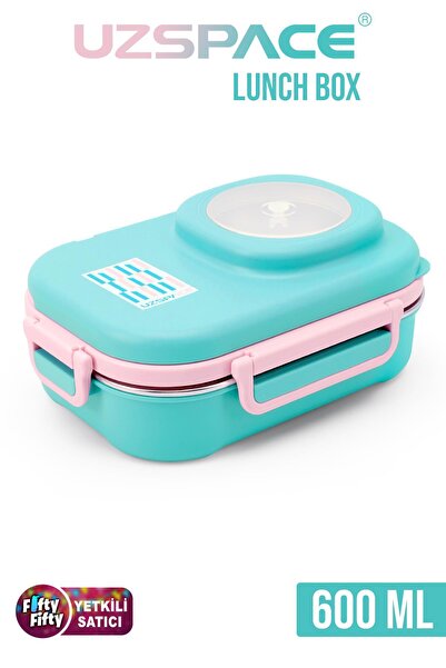 Uzspace 600 ML Çorba Kaseli-Çelik Kaşık Çatallı Paslanmaz Çelik Bento Lunch B...