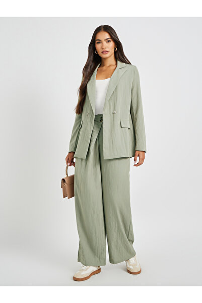 Styli Notch Lapel Oversized Regular Length Double Breasted Blazer