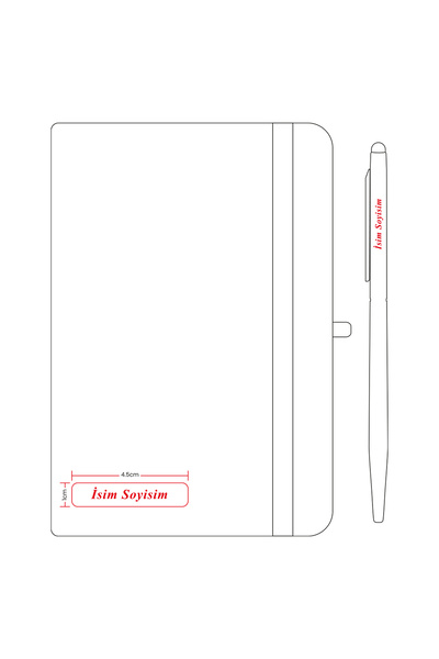 inkglo Kişiye Özel Gri Mini Defter Siyah Touchpenli Kalem Seti Hediye Not Defteri