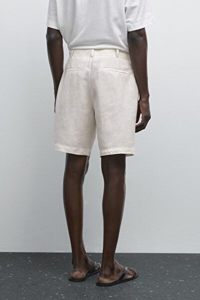 Massimo Dutti %100 keten bermuda